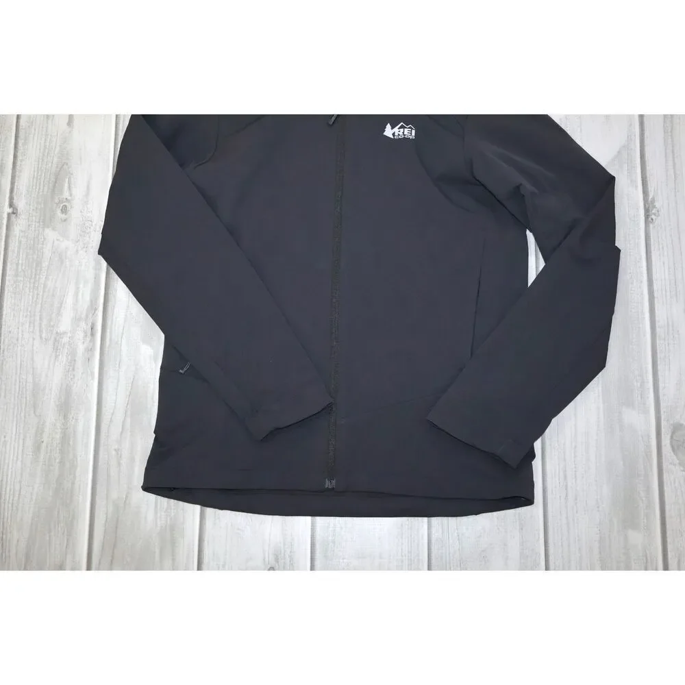 NEW REI Co-op Activator Soft-Shell Hiking Hoodie - Men's M Black Water Repellant